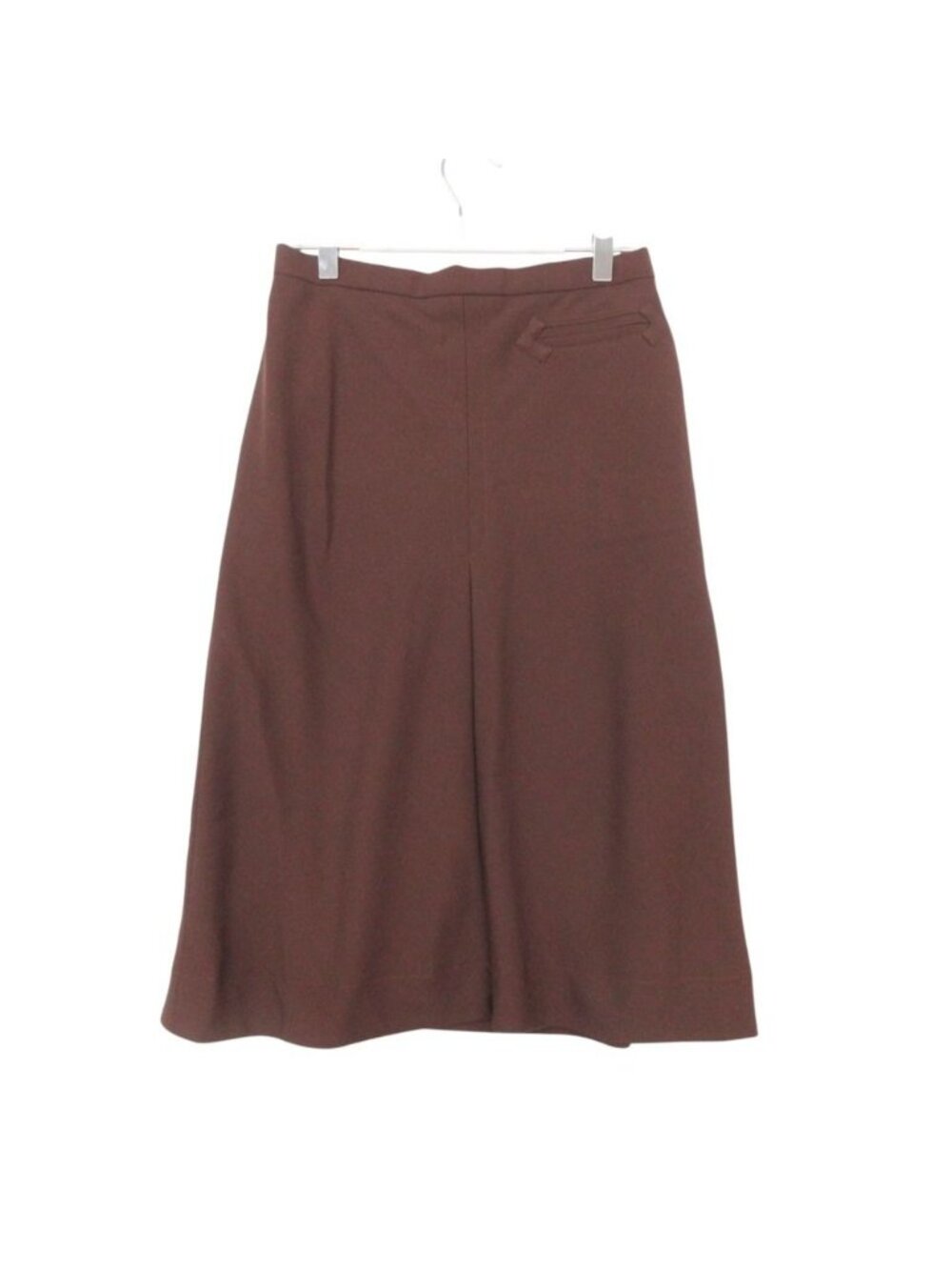 Hermes Long Skirt Center Seam Wool a Line Lined Brown